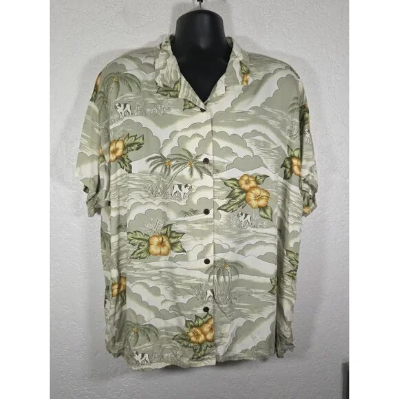 Big Dogs Hawaiian St. Bernard Button Up Short Sleeve Casual Outdoors Size 22/24 - Picture 1 of 5